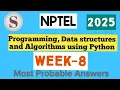 Programming Data Structures and Algorithms using Python NPTEL week 8 answers 2025