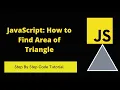 JavaScript How to Find Area of Triangle SadDamniT