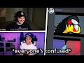 Schlatt and Jack Manifold laugh at Among Us GIFs on Pokimane s Love or Host for 8 minutes