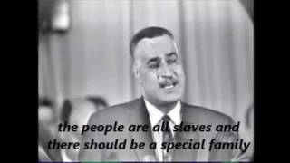 Jamal Abdel Nasser defines Socialism in his own words English subtitles