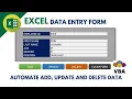 Excel Automated Form - Add Update and Delete Record Part 1