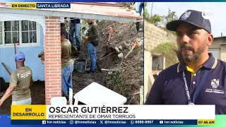 Atienden a familias tras colapso de muro en Santa Librada