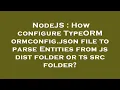 NodeJS How configure TypeORM ormconfig json file to parse Entities from js dist folder or ts src f