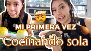 COCINADO SOLA POR PRIMERA VEZ!! NO PRENDI EL HORNO 🍗🥴🫣😅 #cocina #cocinando #cocinacasera