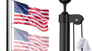 20 FT Flag Pole Heavy Duty Kit for Yard - Extra Thick Outdoor Flag Poles with 3x5 American Flag