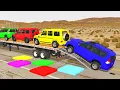 Download Lagu Flatbed Truck McQueen | Transportation with Truck - Pothole vs Car #7 | BeamNG.Drive Gameplay