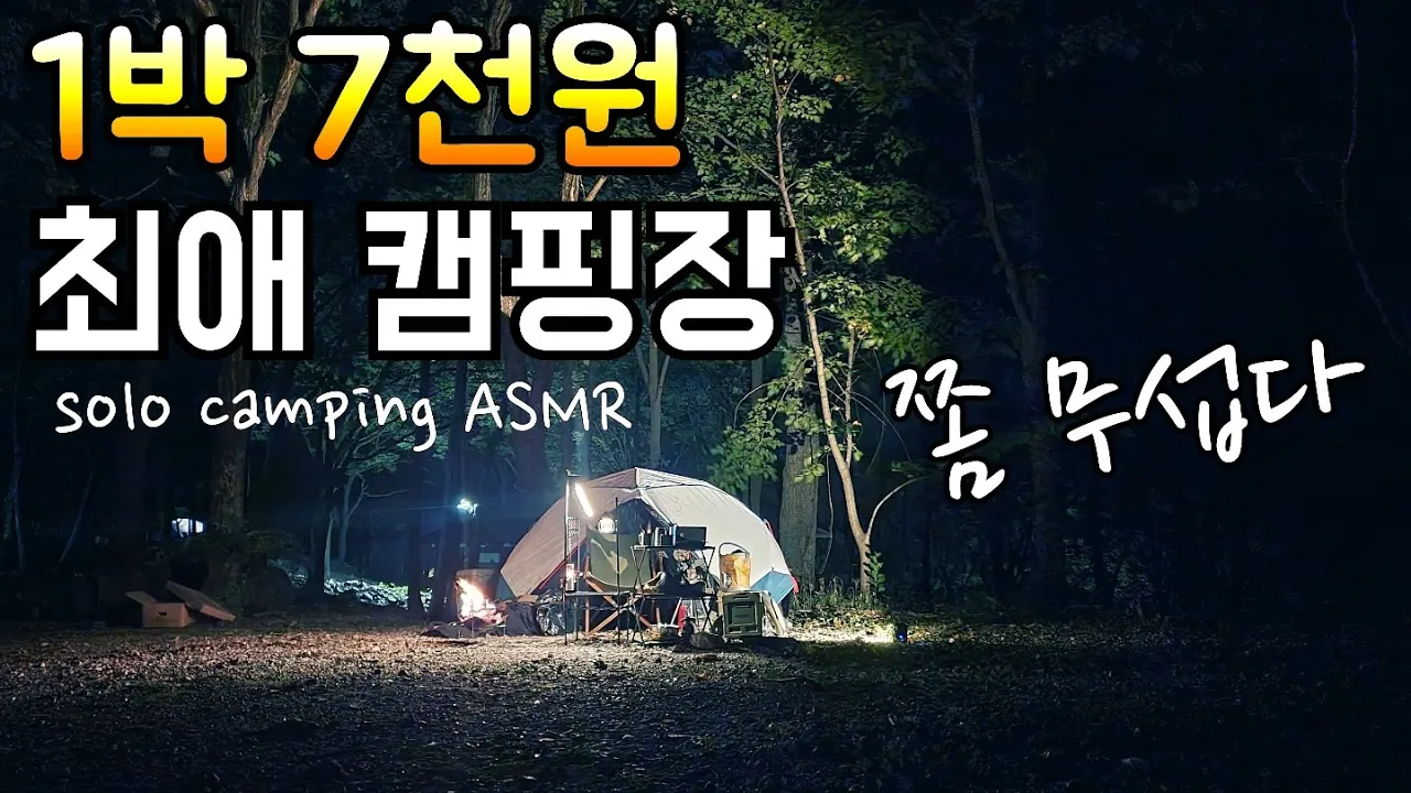 가격 싸고 사이트 많은 숲속 야영장/전세캠과 우중철수/고피크닉 무쇠 코팅 그리들 개시/솔로캠핑 solo camping ASMR サムネイル