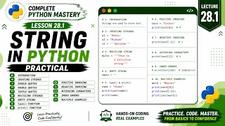 Python Strings Practical Creating Strings String Indexing Lesson 28 Part 1