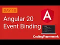 Angular 20 Tutorial Day 10 Event Binding Explained with Examples