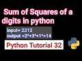 python while loop Exercise 33 Write a program to find sum of square of digits of given numbers
