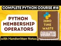 Python Membership Operators with Handwritten Notes in Hindi Python Tutorial -