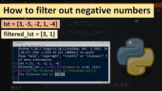 How to filter out negative numbers from a list of integers in Python