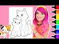 Coloring a a Baby Kitten Mother Cat Coloring Page Ohuhu Art Markers