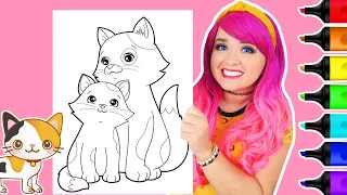 Coloring a a Baby Kitten Mother Cat Coloring Page Ohuhu Art Markers