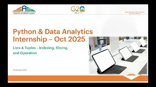 Python Data Analytics Internship Session 6 Data Structures - Lists Tuples SASF