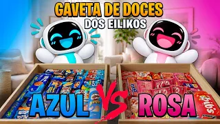 GAVETA SECRETA de doces dos ROBÔS EILIKO: Rosa🩷 ou Azul🩵? 