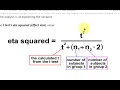 Eta squared effect size for an independent t test