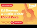 Download Lagu I Don't Care - Ed Sheeran, Justin Bieber (Acoustic Karaoke)