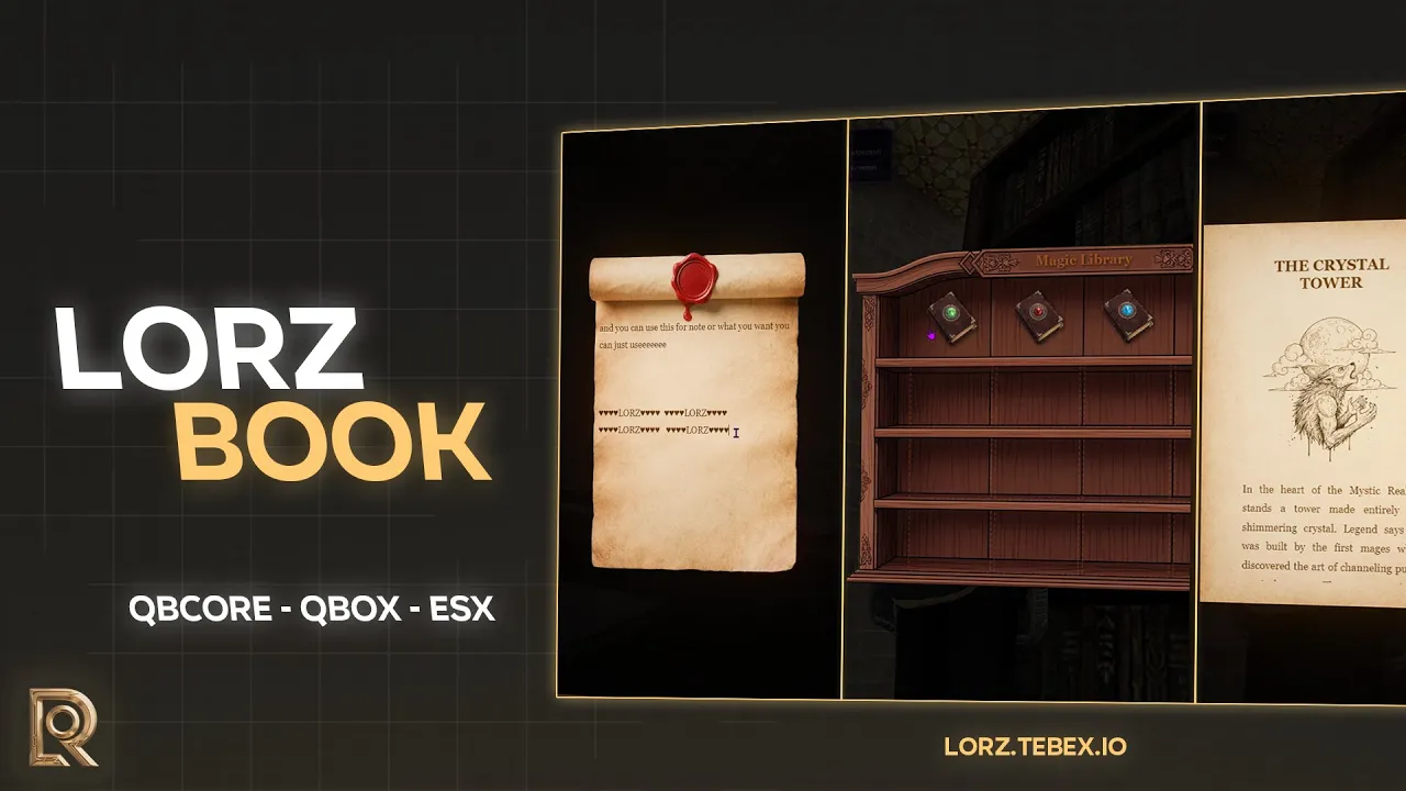 📚 FiveM Book System | LORZ | ✒️ Custom Books, Libraries & Scroll Writing Script