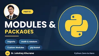 Python Full Course for Beginners Part 8 - Modules Packages import pip install