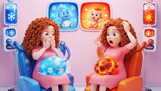 🚑 Mommy Has a Belly  Hot and Cold challenge | Care for Mommy | Nursery Rhymes| 3D Wolfoo
