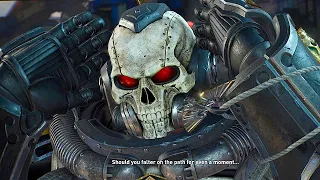 space marine 2 chaplain removes his helmet and reveals his identity scene warhammer 40k
