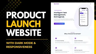 Build a Stunning Product Launch Website with HTML CSS JS Dark Mode Responsive