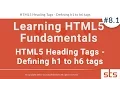 HTML5 Heading Tags - Defining h1 to h6 tags HTML5 Fundamentals Tutorial Series 2016 1