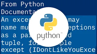 Catch multiple exceptions in one line except block