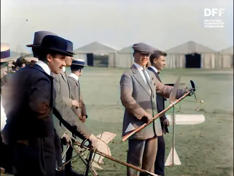 Model Flight Competition, Frankfurt, Germany   1914  (Colorized, Denoised, Remastered, 60fps)