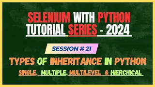 21 Types of Inheritance in Python Single Multiple Multilevel Hierarchical Inheritance