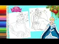 Coloring Disney Princess Cinderella Ariel Christmas Coloring Pages