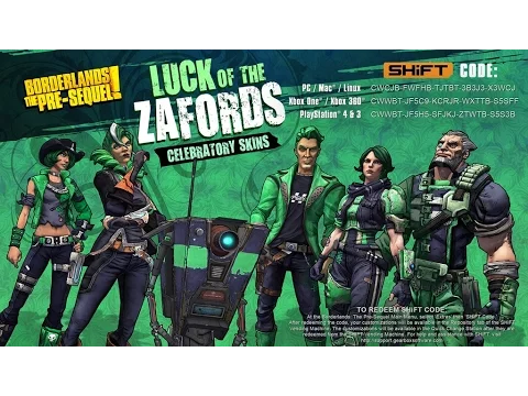 Borderlands The Pre Sequel: Happy St. Patrick's Day Skins Shift Codes