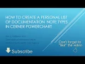 Personal List of Documentation Note Types Tutorial