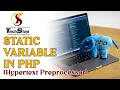 Lecture 13 Static Variable in PHP Hypertext Preprocessor TechStep Sahiwal