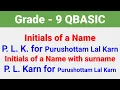 Name Initials and Name initials with Surname using QBASIC Grade-9 Computer Science