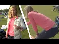 TV presenter Fiona Lamden wearing jeans at Wimbledon 2023
