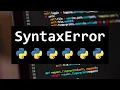 HOW TO DO HOW TO SOLVE SYNTAXERROR FOR BEGINNERS IN PYTHON