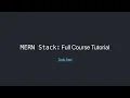 MERN Stack Full Course Tutorial - Todo App 2021