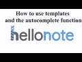 HelloNote EMR How to add note templates and use the autocomplete feature