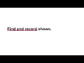 Find Record Shows