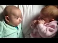 Aussie twin babies say G day in their own adorable way at 4 months old