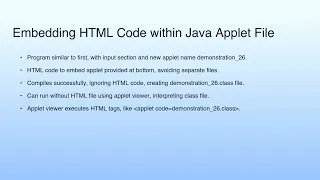 Embedding HTML Code within Java Applet File Lecture 06 Demonstration-II