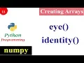 NumPy Eye Function Creating NumPy Arrays Python Tutorials Identity Function