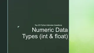 Top 20 Python Interview Questions on Numeric Data Types int float Explained