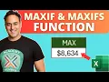 Max Value Function in Excel - MAX and IF and MAXIFS