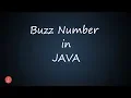 Buzz Number in Java BluejCode