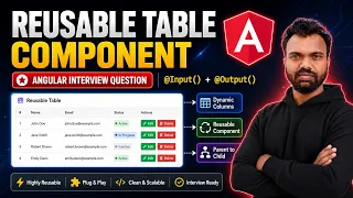 Create Reusable Table Component in Angular Input Output Real-Time Example
