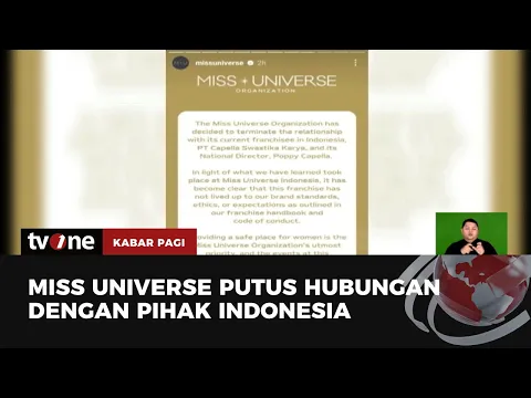 Buntut Dugaan Pelecehan, Miss Universe Pusat Putus Hubungan dengan Miss Universe Indonesia