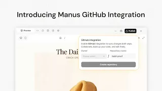 Manus GitHub Integration Tutorial Set Up Two-Way Sync in Minutes